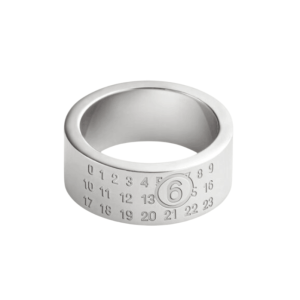 MM6 Maison Margiela Numeric Minimal Signature Ring Polished Silver Palladium