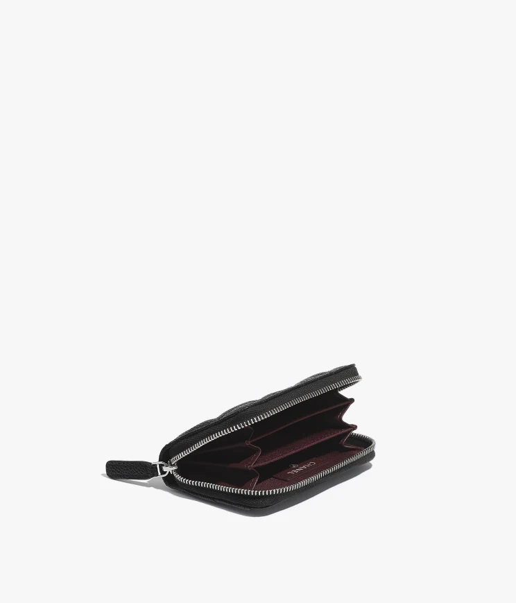 Chanel Classic Zipped Coin Purse Grained Calfskin & Gold Black