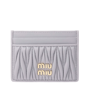 Miu Miu Matelasse Nappa Leather Card Holder Wisteria