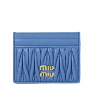 Miu Miu Matelasse Card Holder Wallet Blue