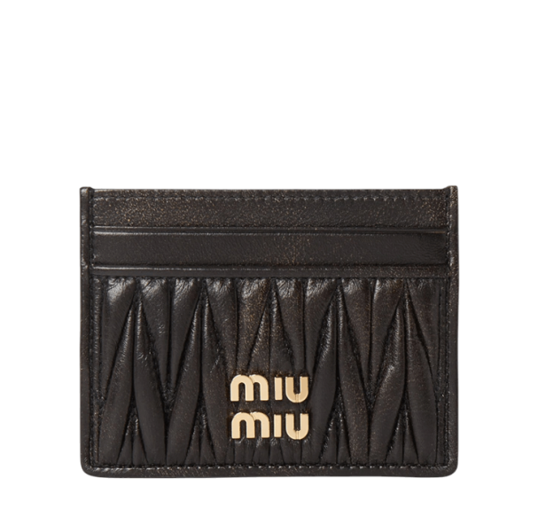 Miu Miu Matelasse Card Holder Wallet Brown 5MC076-AF6Q-F0201