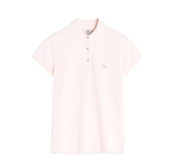 (W) Maison Kitsune Baby Fox Patch Regular Polo Rosewater
