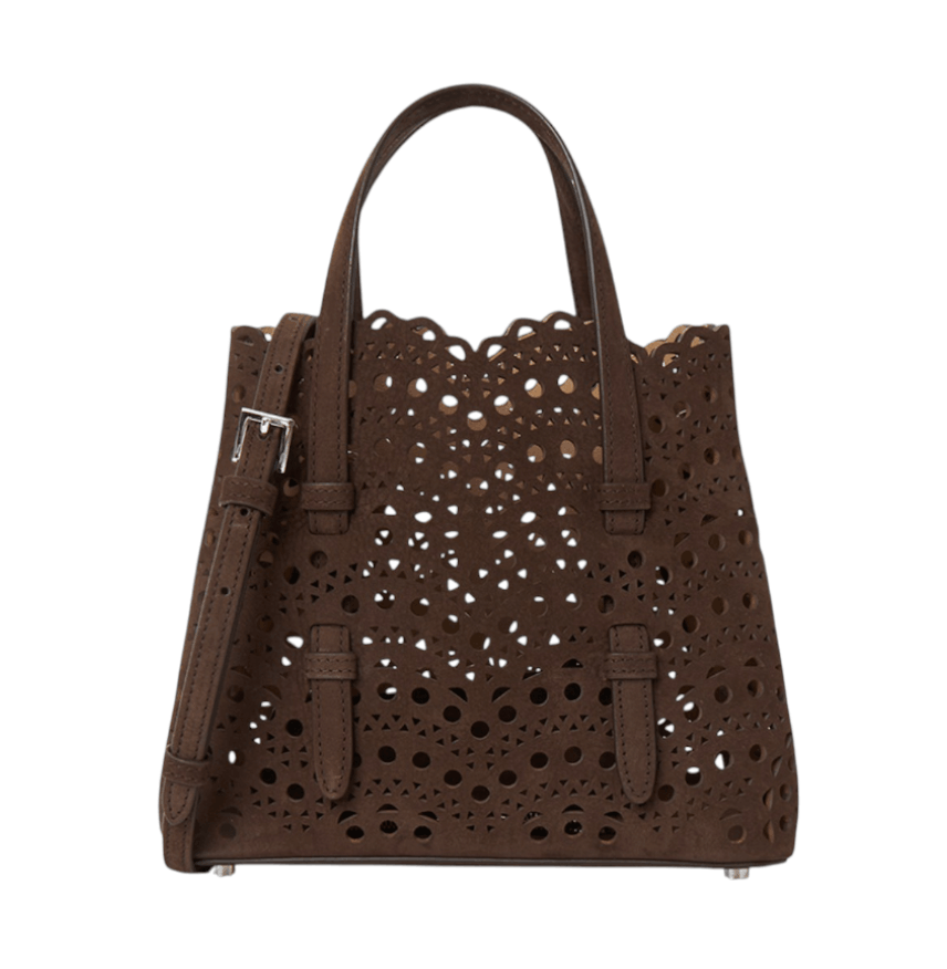 Alaia Mina 20 Tote Bag Brun Fonce