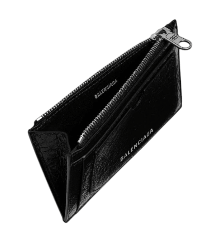 Balenciaga Superbusy Long Coin and Card Holder In Black
