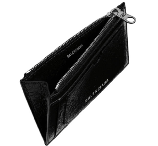Balenciaga Superbusy Long Coin and Card Holder In Black