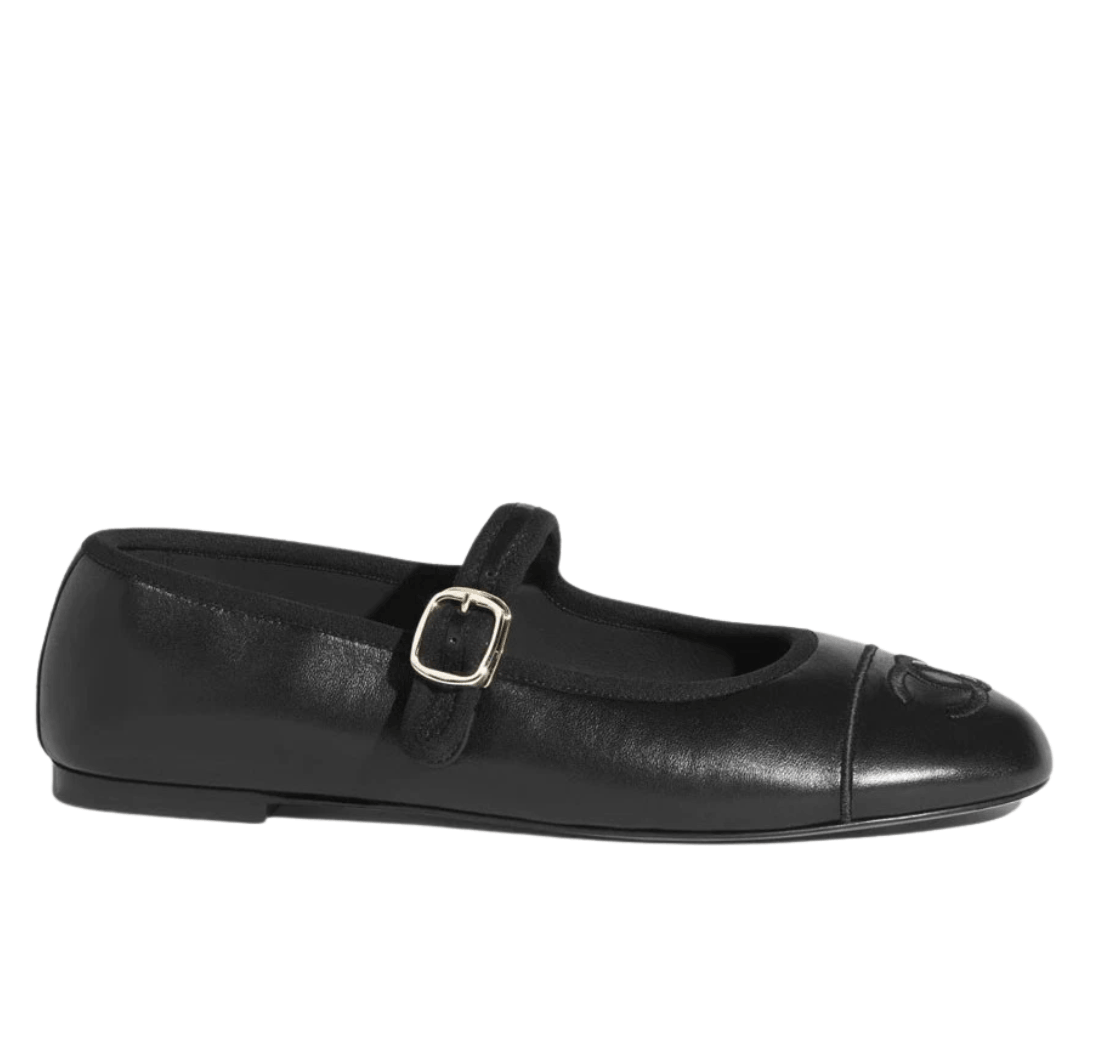 (W) Chanel Mary Jane Lambskin & Black