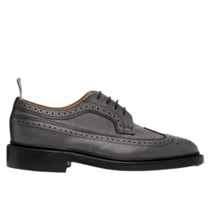 Thom Browne Pebble Grain Leather Sole Longwing Brogue Dark Grey