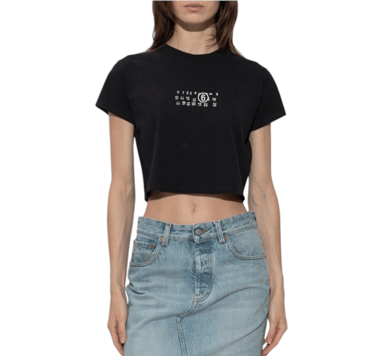 Black T-shirt with printed logo 