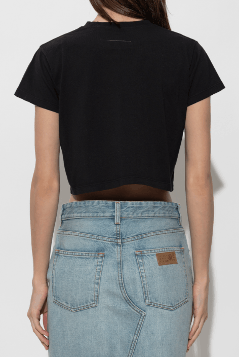 Black T-shirt with printed logo 