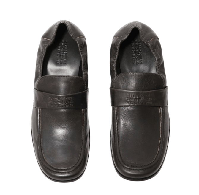 MM6 Swing-toe leather loafers