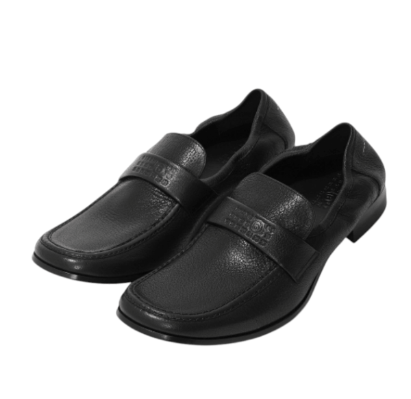 MM6 Maison Margiela Leather Swing Toe Loafers - Black
