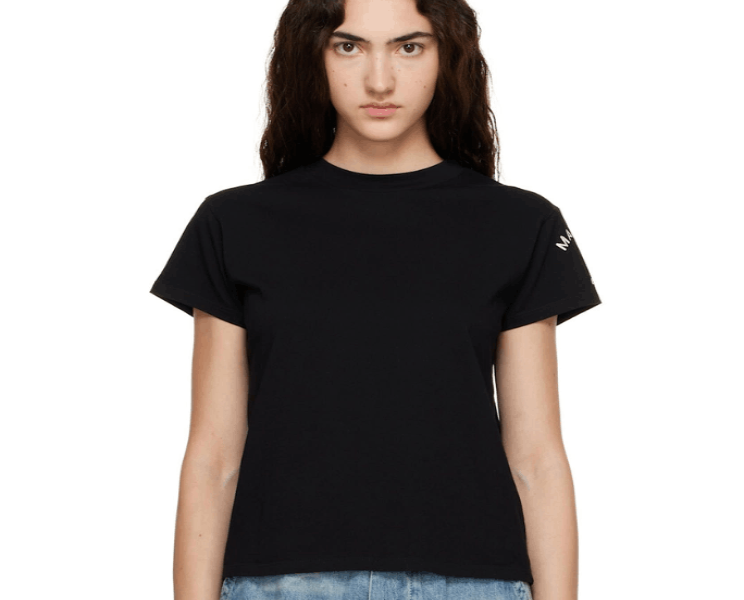MM6 Maison Margiela Black Mannequin-Print Cotton Jersey T-shirt