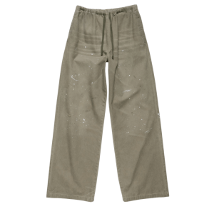 Washed cotton trousers - Dusty green