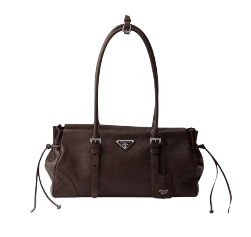 Cocoa Prada Bonnie Medium Antiqued Leather Tote Bag