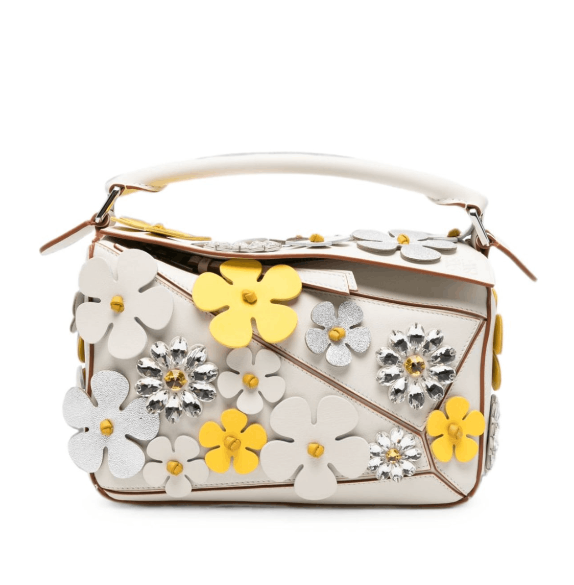 Small Puzzle bag in classic calfskin White