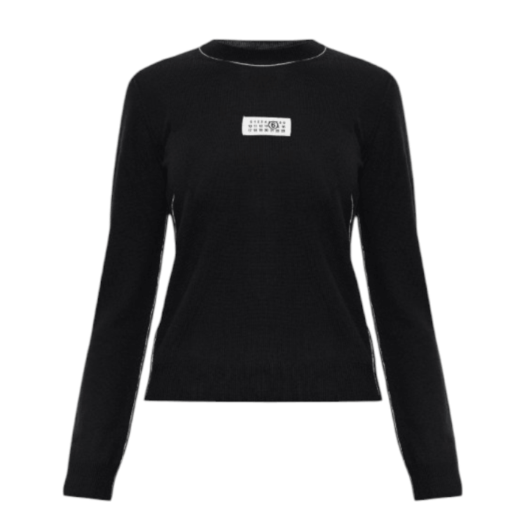Black Sweater with logo MM6 Maison Margiela