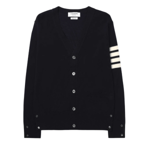 Thom Browne Sustainable Fine Merino Wool 4-Bar Classic Cardigan Navy