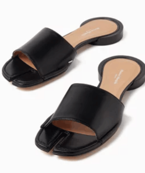 Designer Black Tabi Mule