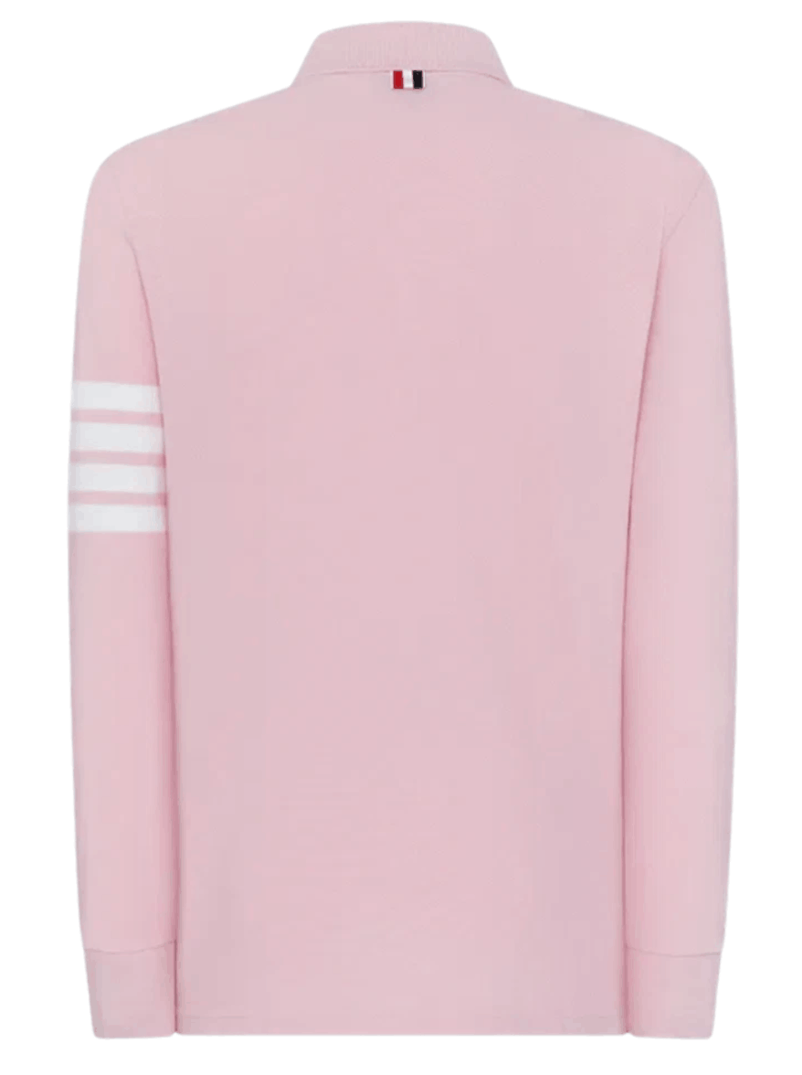 Thom Browne Classic Pique 4-Bar Polo Light Pink