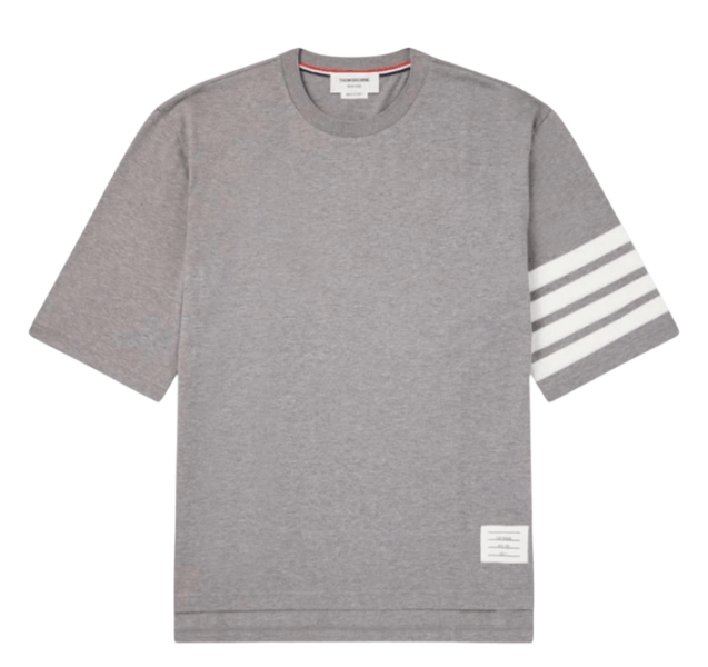 Thom Browne Jersey 4-Bar Short Sleeve T-Shirt Light Grey