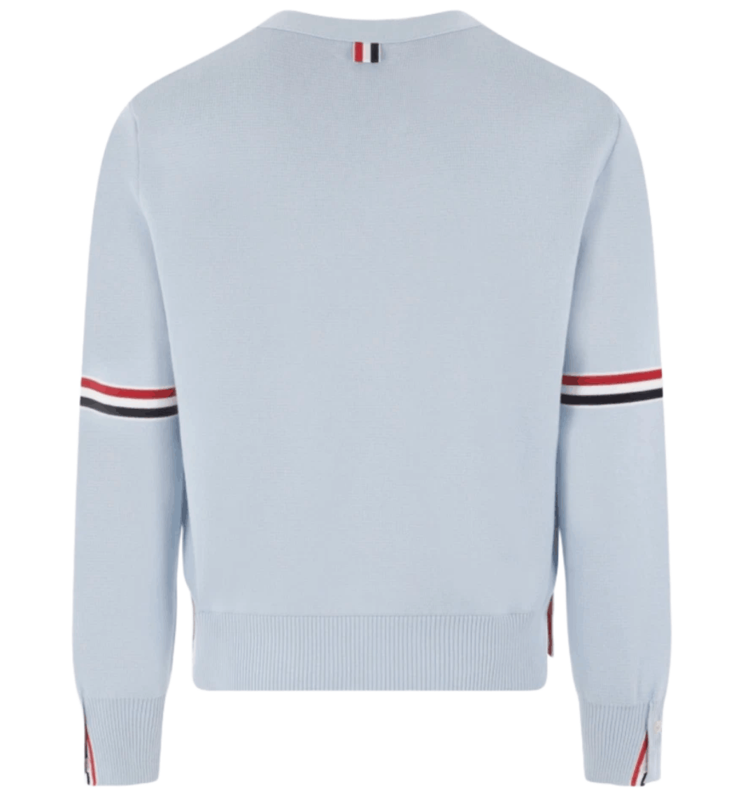 Thom Browne Milano Stitch Stripe Armband Cardigan Light Blue