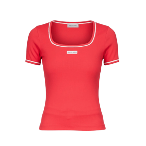 LIGHT RIBBED JERSEY SQUARENECK T-SHIRT ORGANIC COTTON