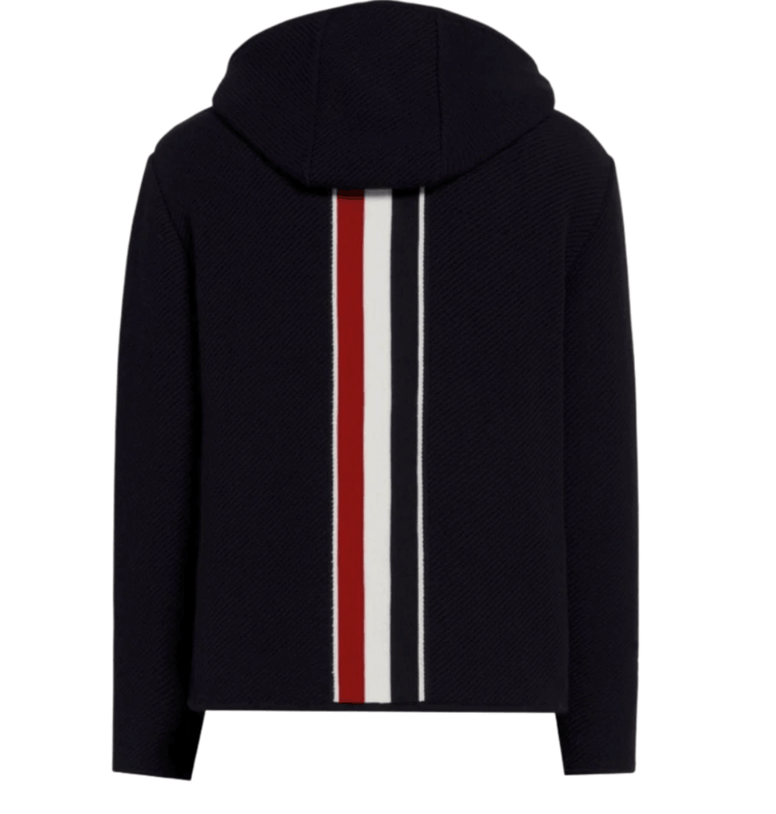 Thom Browne Twill Stitch Center Back Stripe Hooded Duffle Jacket Navy