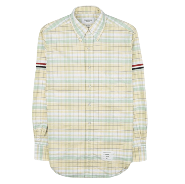 Thom Browne Plaid Oxford Armband Point Collar Shirt Light Yellow