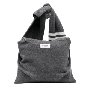 Thom Browne 4-Bar Wool Knit Shoulder Bag Grey