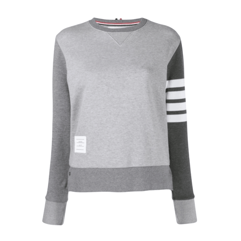 (W) Thom Browne Funmix Classic Loopback 4-Bar Sweatshirt Tonal Grey