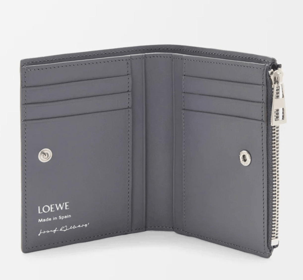 Loewe Slim Compact Wallet in Nappa Calfskin Ardesia Deep Ruby