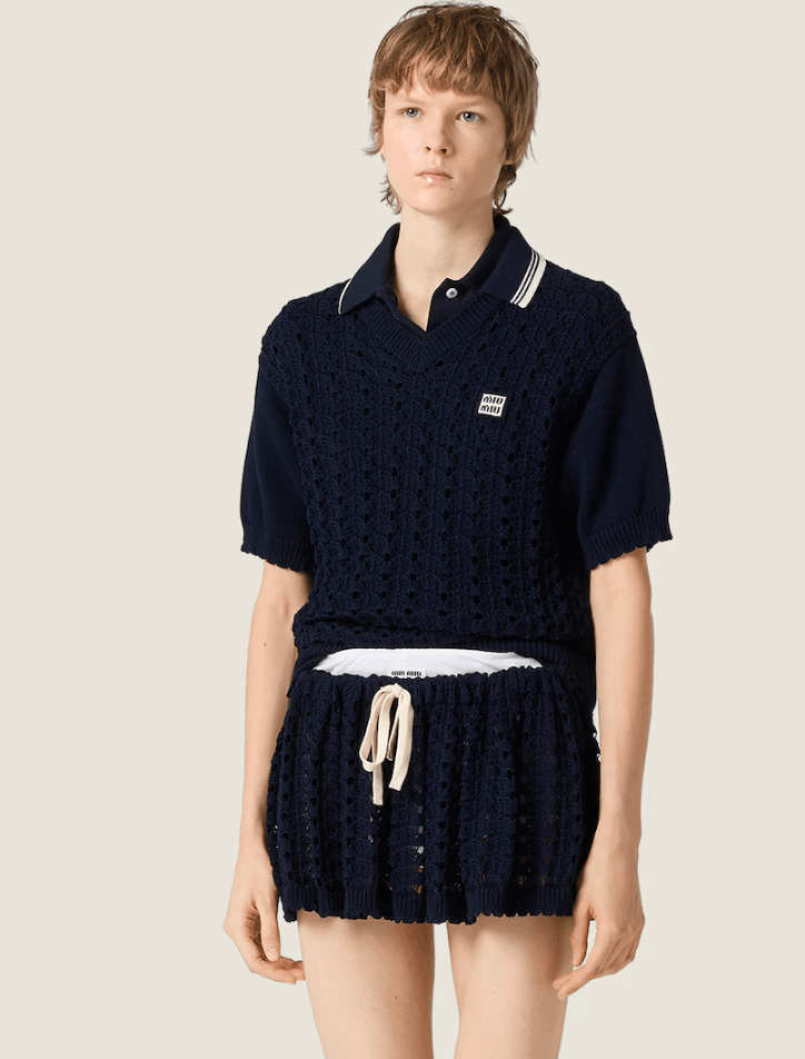 Cotton Crochet Polo  MML03L 1847 F0008