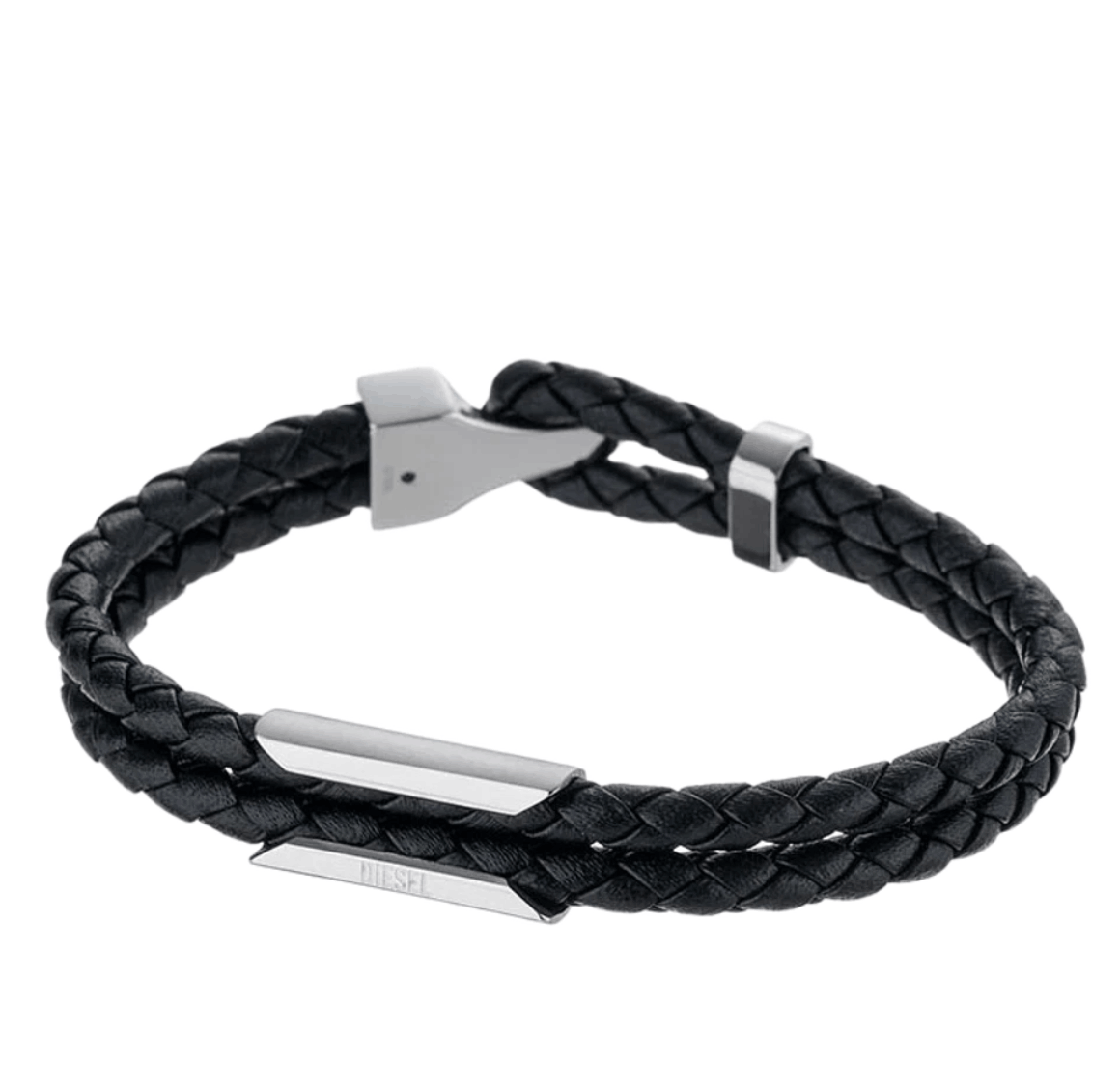 Diesel Dx1247040 Leather Stackable Bracelet Black  리뷰 1