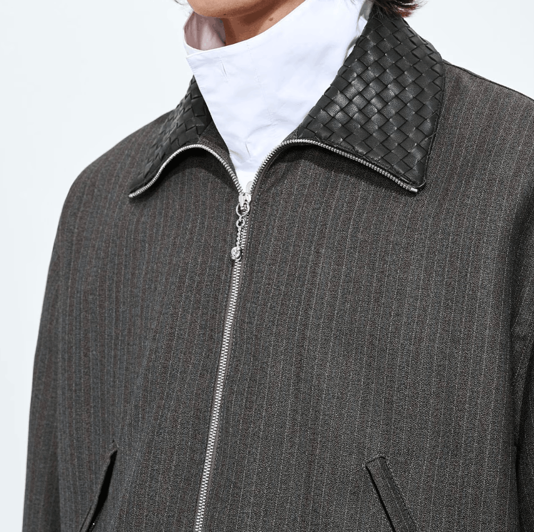 Wool And Mohair Blouson Desert/gray melange