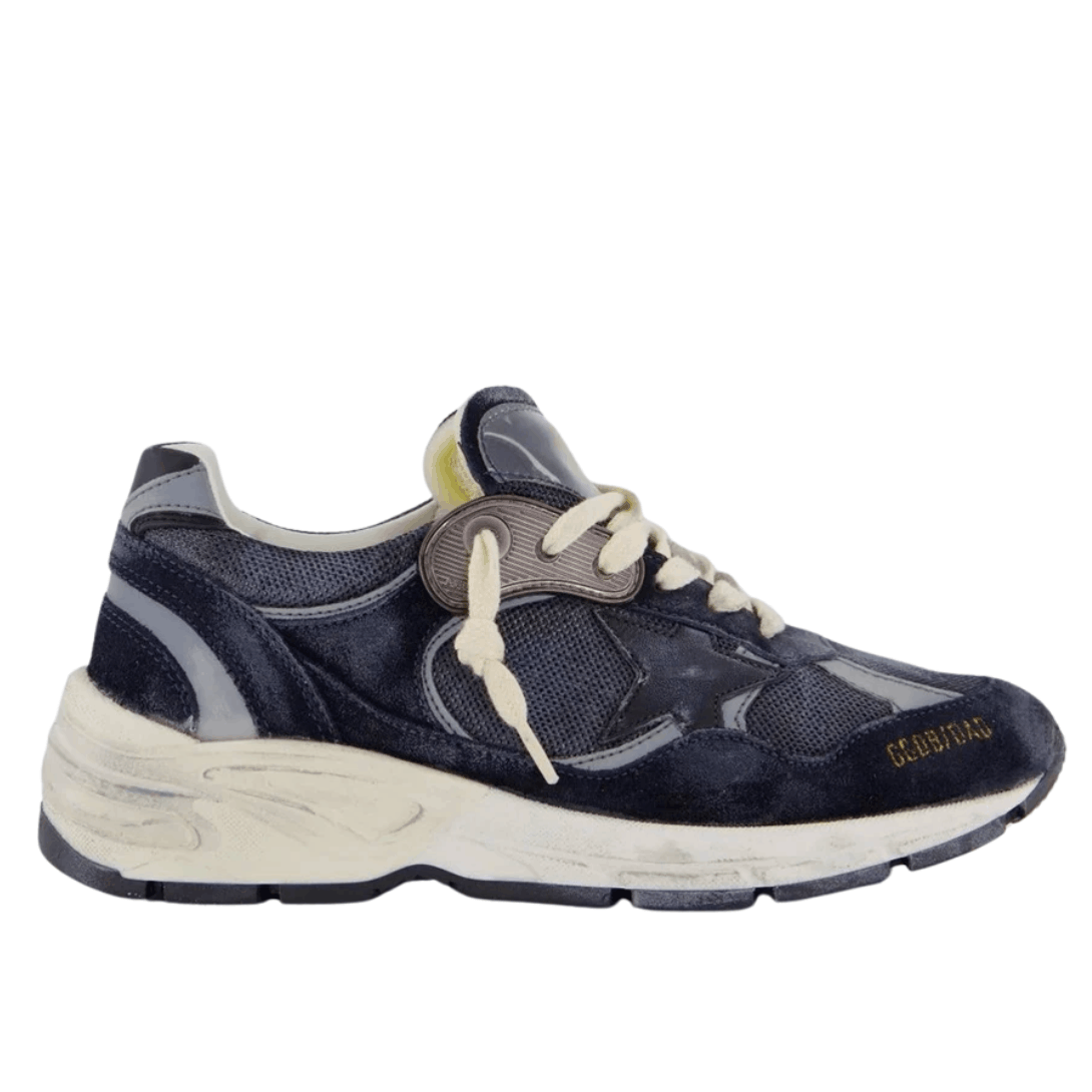 (W) Golden Goose Mesh and Suede Dad-Star Sneakers Storm Blue