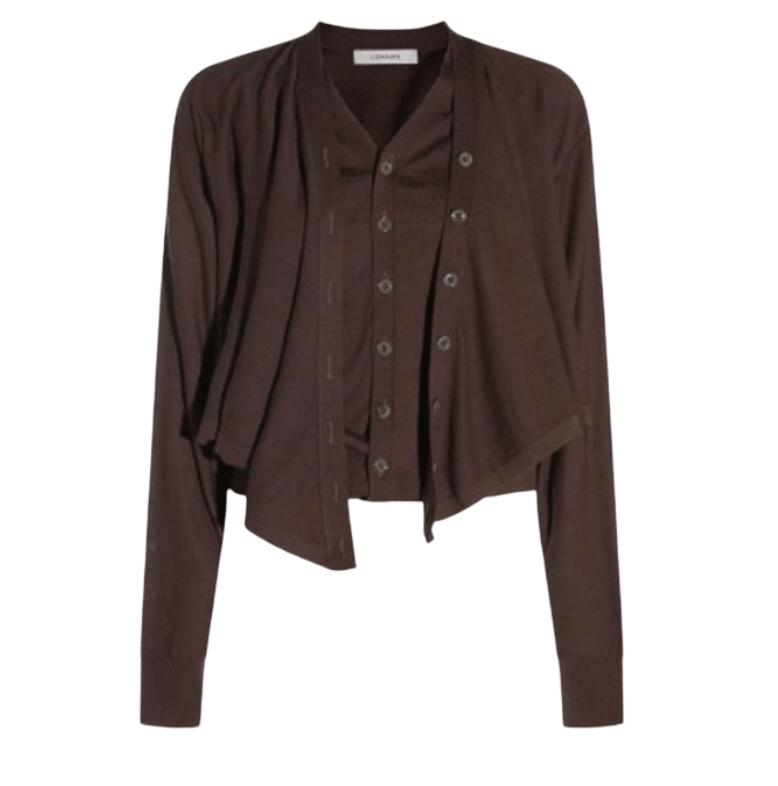 Lemaire Trompe-Lœil Cardigan in Brown