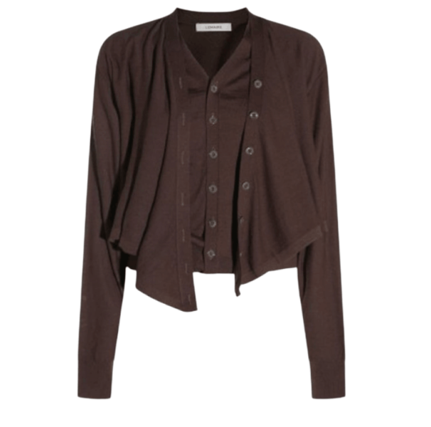 Lemaire Trompe-Lœil Cardigan in Brown