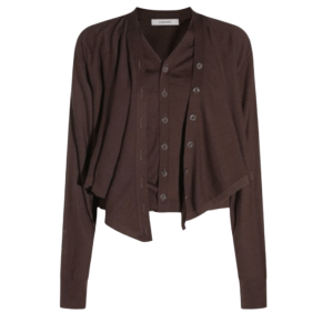 Lemaire Trompe-Lœil Cardigan in Brown