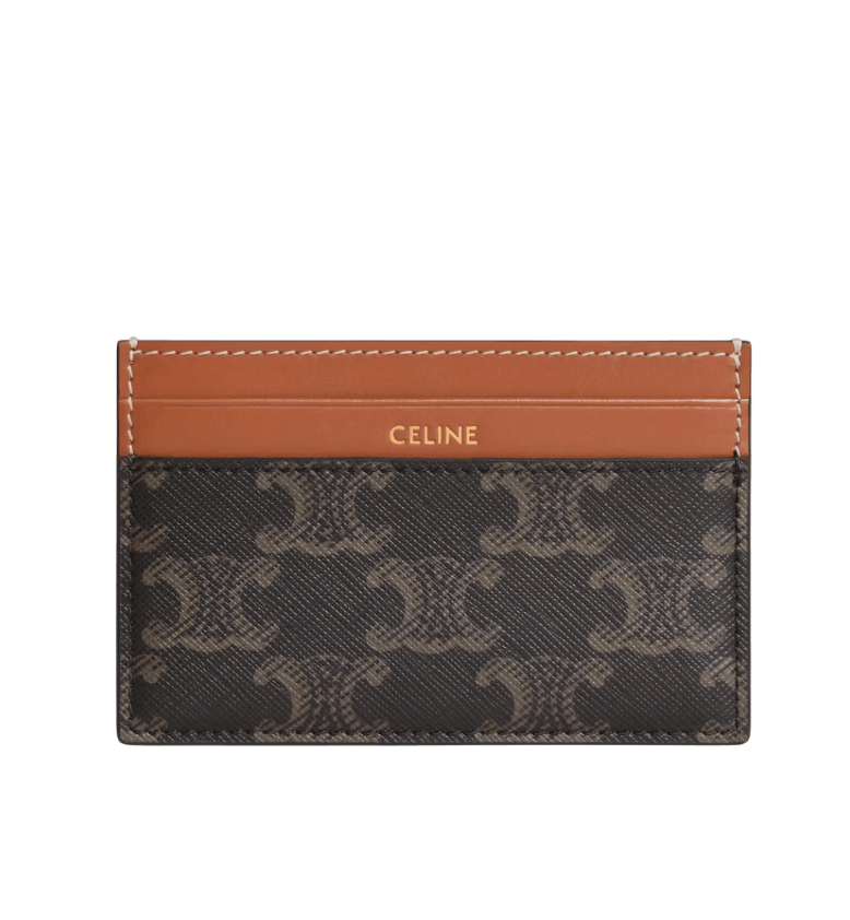 MEDIUM CARD HOLDER IN Triomphe canvas AND calfskin