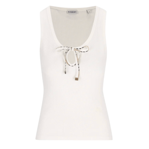 Burberry Tierra stretch-cotton lace-up tank top in chalk white