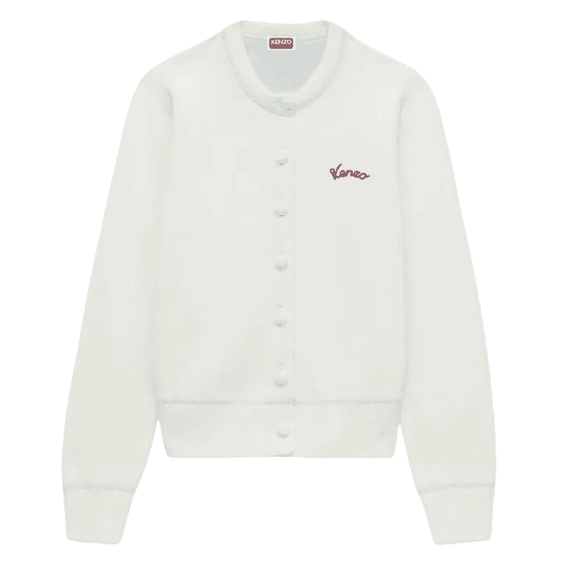 'KENZO Varsity' embroidered cardigan in cotton wool