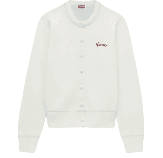 'KENZO Varsity' embroidered cardigan in cotton wool