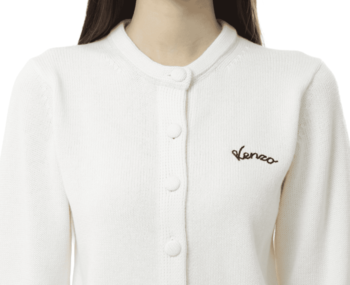 'KENZO Varsity' embroidered cardigan in cotton wool