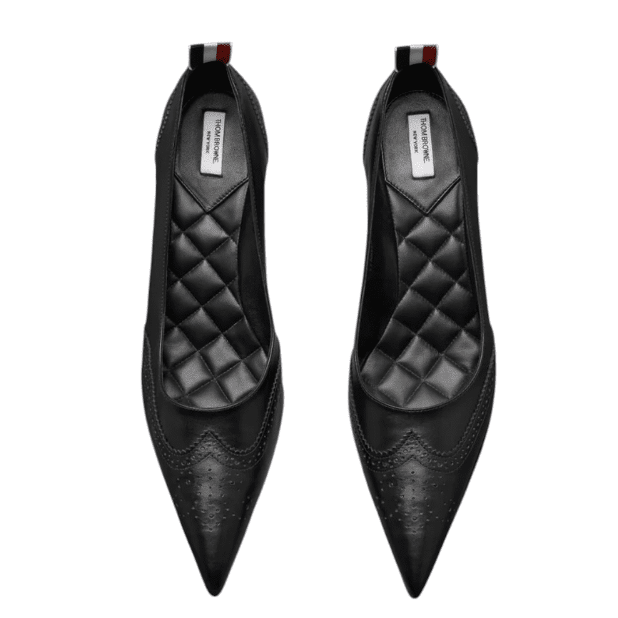 LEATHER WINGTIP PUMP 50MM