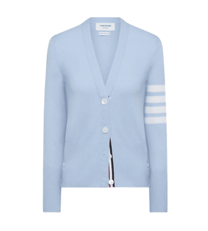 Classic Cashmere 4-Bar V-Neck Cardigan