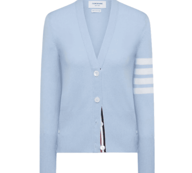 Classic Cashmere 4-Bar V-Neck Cardigan