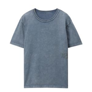 (W) Alexander Wang Puff Logo T-Shirt in Cotton Jersey Motor Grey
