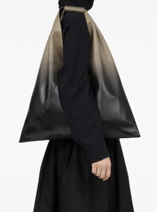 Japanese top-handle shoulder bag - BLACK BROWN