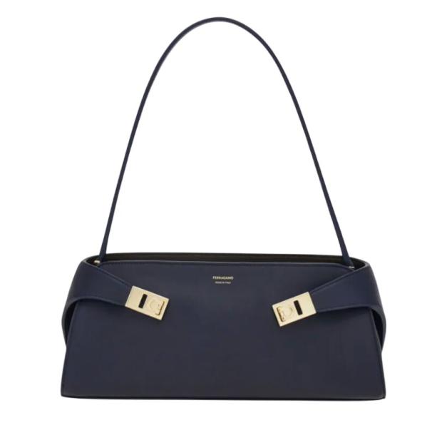 Hug East-West shoulder bag - Dark navy blue