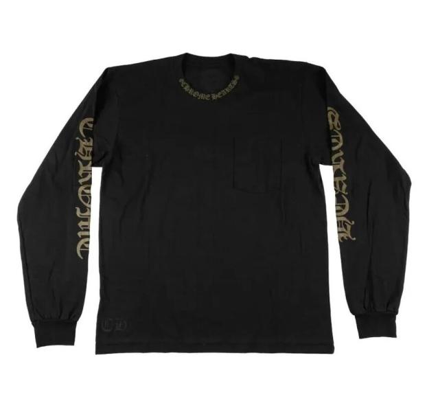 Chrome Hearts Neck Logo Pocket Crew Longsleeve T-Shirt Black Army Green